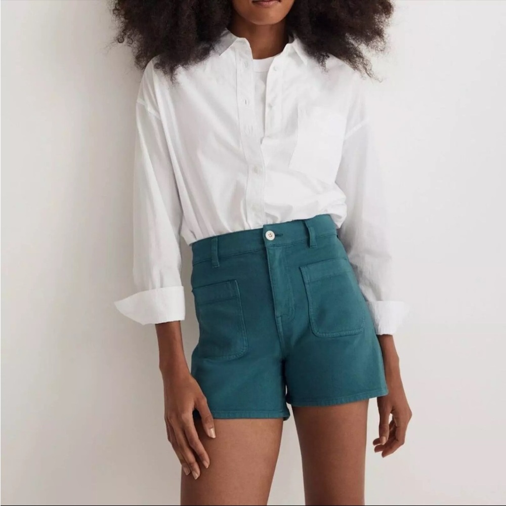 Madewell emmet 2.0 patch front garment dyed shorts 26